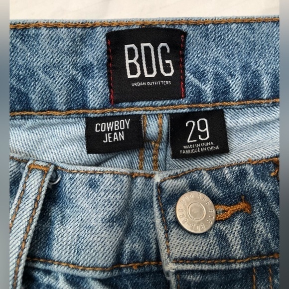 BDG Urban Outfitters Cowboy Jean High Rise Western Blue Denim Distressed Size 29 - Picture 6 of 16